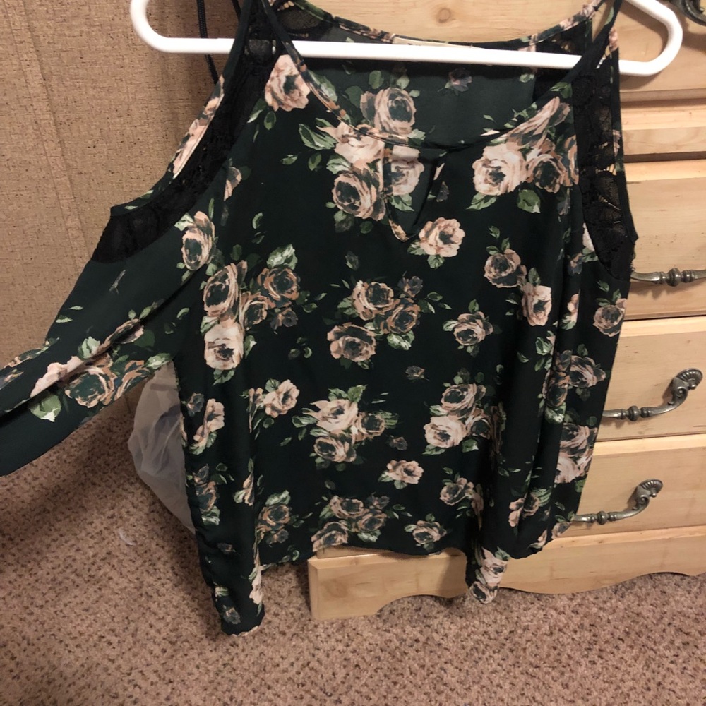 Floral off the shoulder strap top